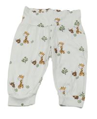 Bílé lehké tepláky s žirafami shein