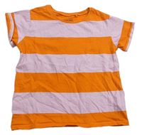 Oranžovo-růžové pruhované tričko Next