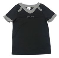 Černé sportovní funkční tričko s nápisem Decathlon