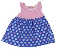 Růžovo-modré bavlněné šaty s mušlemi Hullabaloo