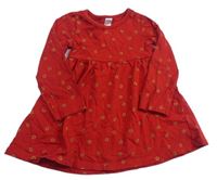 Červené bavlněné šaty s hvězdami zn. H&M