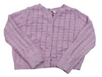 Lila vzorovaný propínací crop svetr M&S