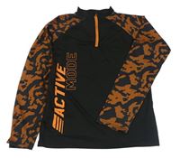 Črerno-oranžová sportovní mikina s army rukávy Ergeenomixx
