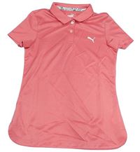 Růžové sportovní tričko s límečkem Puma
