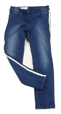 Tmavomodré skinny rifle s pruhy Pepperts