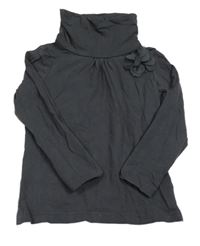 Antracitový rolák s 3D květem C&A