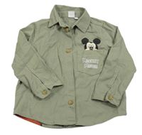 Khaki riflová košile s Mickeym Disney
