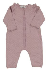 Růžový vzorovaný svetrový overal Zara