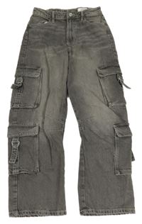 Šedé cargo široké rifle Primark