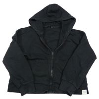 Černá propínací crop mikina s kapucí George