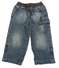 Šedomodré cargo rifle s úpletovým pasem George