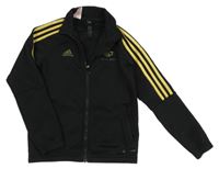 Černo-zlatá propínací sportovní mikina s logem Adidas