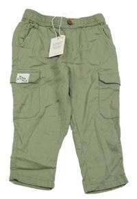 Nové - Khaki plátěné kalhoty 