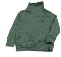 Zelená melírovaná mikina s límcem M&S