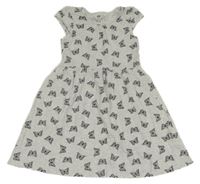 Světlešedé šaty s motýlky H&M