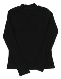 Černé žebrované crop triko H&M