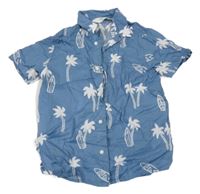 Modro-bílá košile s palmami H&M