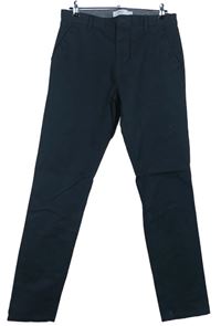 Pánské tmavošedé plátěné slim chino kalhoty Next vel. 34XL