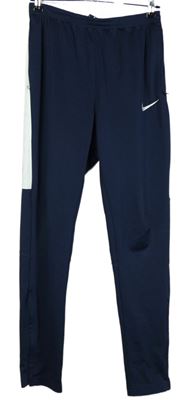 Pánské tmavomodro-bílé sportovní funčkní tepláky s logem Nike 