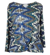 Dámské tmavomodro-hnědé vzorované triko Amber 