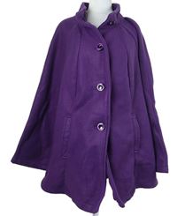 Dámský purpurový flaušový kabát 