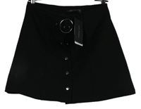 Dámská černá propínací sukně s páskem Zara