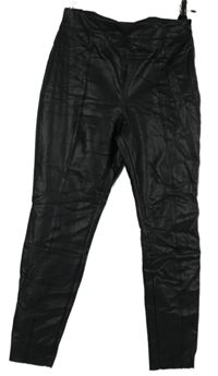 Dámské černé koženkové kalhoty Topshop