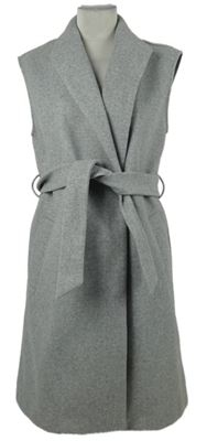 Dámská šedá flaušová maxi vesta s páskem Only 