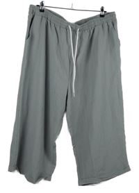 Dámské šedé strukturované culottes kalhoty 