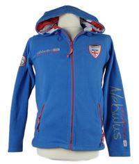 Dámská modrá fleecová funkční propínací mikina s logy a kapucí Nebulus 