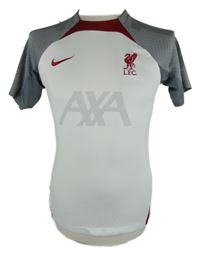 Pánské bílo-šedo-červené fotbalové funkční tričko s logem LFC Nike 