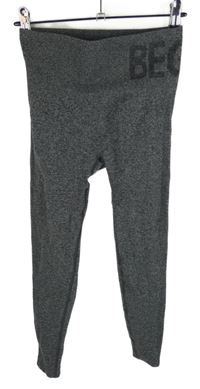 Dámské šedé melírované sportovní scrunch legíny