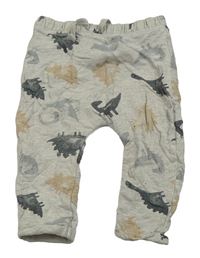 Světlešedé baggy tepláky s dinosaury Tu