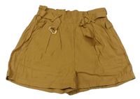 Béžové paper bag kraťasy s páskem 