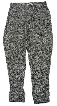 Černo-bílé lehké kalhoty H&M