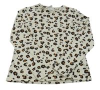 Bílé triko s leopardím vzorem Zara