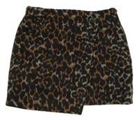 Černo-růžová vzorovaná vlněná sukně Next 