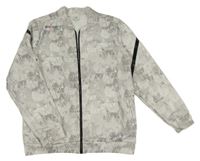 Šedo-bílá vzorovaná sportovní propínací mikina River Island