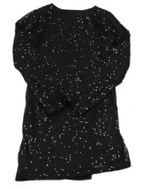 Černé tylové flitrované šaty 