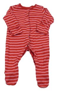 Červeno-růžový pruhovaný overal Mothercare