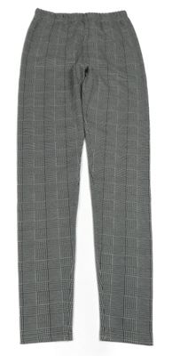 Bílo-černé kostkované legíny 