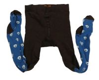 Hnědo-modré punčocháče s loděmi a kotvami