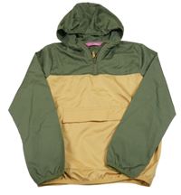 Khaki-medová šusťáková bunda s kapucí Crane