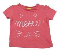 Růžové tričko s nápisem a kočkou Impidimpi
