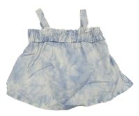 Modro-bílý batikovaný top Zara