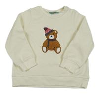 Smetanová mikina s medvědem Tu