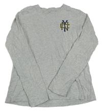 Šedé melírované triko s potiskem 