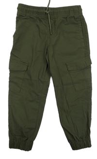 Khaki cargo plátěné kalhoty Primark