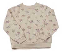 Béžová mikina s květinami H&M