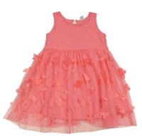 Růžové tylové třpytivé šaty s motýlky Dopodopo